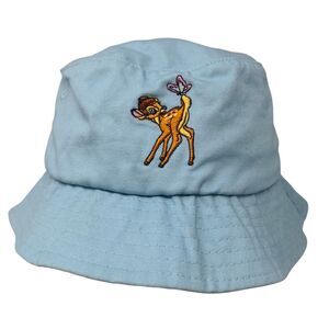 Disney Bambi Butterfly Bucket Hat Blue One Size Embroidered Vent Holes